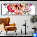 Spannbild Schaedel Im Boho Stil Panorama Produktvorschau mit dem Bild Schädel im Boho Stil im Format Panorama.