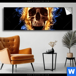 Spannbild Schaedel In Flammen Panorama Produktvorschau mit dem Bild Schädel in Flammen im Format Panorama.