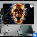 Spannbild Schaedel In Flammen Querformat Produktvorschau mit dem Bild Schädel in Flammen im Format Querformat.