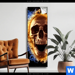 Spannbild Schaedel In Flammen Schmal Produktvorschau mit dem Bild Schädel in Flammen im Format Schmal.