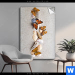 Spannbild Schmetterlinge Muscheln Im Sand Hochformat Produktvorschau mit dem Bild Schmetterlinge & Muscheln im Sand im Format Hochformat.