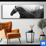 Spannbild Schwarzes Pferd Voller Energie Panorama Produktvorschau mit dem Bild Schwarzes Pferd voller Energie im Format Panorama.