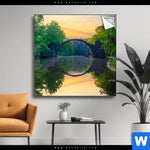 Spannbild See Mit Alter Bruecke Aus Stein Quadrat Produktvorschau mit dem Bild See mit alter Brücke aus Stein im Format Quadrat.