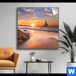 Spannbild Segelboot Im Sonnenuntergang Quadrat Produktvorschau mit dem Bild Segelboot im Sonnenuntergang im Format Quadrat.