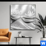 Spannbild Silberne Zen Harmonie Quadrat Produktvorschau mit dem Bild Silberne Zen Harmonie im Format Quadrat.