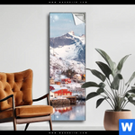 Spannbild Skandinavisches Dorf Im Schnee Schmal Produktvorschau mit dem Bild Skandinavisches Dorf im Schnee im Format Schmal.