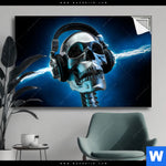 Spannbild Skelett Kopfhoerer Querformat Produktvorschau mit dem Bild Skelett & Kopfhörer im Format Querformat.