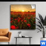 Spannbild Sommerlandschaft Mit Rotem Mohn Quadrat Produktvorschau mit dem Bild Sommerlandschaft mit rotem Mohn im Format Quadrat.