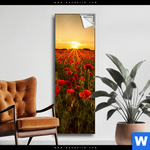 Spannbild Sommerlandschaft Mit Rotem Mohn Schmal Produktvorschau mit dem Bild Sommerlandschaft mit rotem Mohn im Format Schmal.