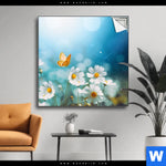 Spannbild Sommerwiese Mit Schmetterlingen Quadrat Produktvorschau mit dem Bild Sommerwiese mit Schmetterlingen im Format Quadrat.