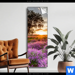 Spannbild Sonnenaufgang Im Lavendelfeld Schmal Produktvorschau mit dem Bild Sonnenaufgang im Lavendelfeld im Format Schmal.
