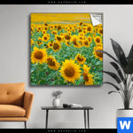 Spannbild Sonnenblumenfeld Quadrat Produktvorschau mit dem Bild Sonnenblumenfeld im Format Quadrat.