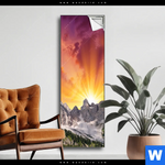 Spannbild Sonnenuntergang In Den Bergen Schmal Produktvorschau mit dem Bild Sonnenuntergang in den Bergen im Format Schmal.