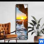 Spannbild Sonnenuntergang In Meeresgrotte Schmal Produktvorschau mit dem Bild Sonnenuntergang in Meeresgrotte im Format Schmal.