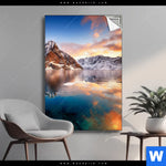 Spannbild Sonnenuntergang Norwegen Hochformat Produktvorschau mit dem Bild Sonnenuntergang Norwegen im Format Hochformat.