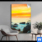 Spannbild Sonnenuntergang Ueber Dem Meer Hochformat Produktvorschau mit dem Bild Sonnenuntergang über dem Meer im Format Hochformat.
