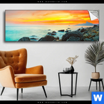 Spannbild Sonnenuntergang Ueber Dem Meer Panorama Produktvorschau mit dem Bild Sonnenuntergang über dem Meer im Format Panorama.