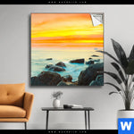 Spannbild Sonnenuntergang Ueber Dem Meer Quadrat Produktvorschau mit dem Bild Sonnenuntergang über dem Meer im Format Quadrat.