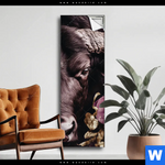 Spannbild Stier Mit Blumen Schmal Produktvorschau mit dem Bild Stier mit Blumen im Format Schmal.