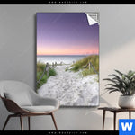 Spannbild Strandweg Im Sonnenuntergang Hochformat Produktvorschau mit dem Bild Strandweg im Sonnenuntergang im Format Hochformat.