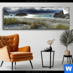Spannbild Stuermischer Himmel Am Strand Panorama Produktvorschau mit dem Bild Stürmischer Himmel am Strand im Format Panorama.