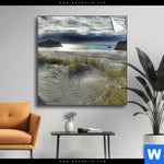 Spannbild Stuermischer Himmel Am Strand Quadrat Produktvorschau mit dem Bild Stürmischer Himmel am Strand im Format Quadrat.