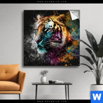 Spannbild Tiger Im Farbrausch Quadrat Produktvorschau mit dem Bild Tiger im Farbrausch im Format Quadrat.