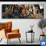 Spannbild Tiger Im Wasser Panorama Produktvorschau mit dem Bild Tiger im Wasser im Format Panorama.
