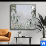 Spannbild Tropische Baeume Und Blaetter Quadrat Produktvorschau mit dem Bild Tropische Bäume und Blätter im Format Quadrat.