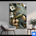 Spannbild Tukan Im Goldenen Regenwald Hochformat Produktvorschau mit dem Bild Tukan im goldenen Regenwald im Format Hochformat.