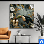 Spannbild Tukan Im Goldenen Regenwald Quadrat Produktvorschau mit dem Bild Tukan im goldenen Regenwald im Format Quadrat.