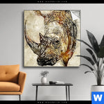 Spannbild Vintage Nashorn Quadrat Produktvorschau mit dem Bild Vintage Nashorn im Format Quadrat.