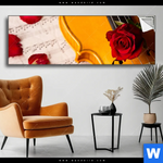 Spannbild Violine Rose Panorama Produktvorschau mit dem Bild Violine & Rose im Format Panorama.