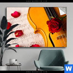 Spannbild Violine Rose Querformat Produktvorschau mit dem Bild Violine & Rose im Format Querformat.