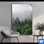 Spannbild Wald Im Nebel Hochformat Produktvorschau mit dem Bild Wald im Nebel im Format Hochformat.