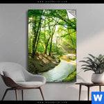 Spannbild Wald Mit Bach Hochformat Produktvorschau mit dem Bild Wald mit Bach im Format Hochformat.