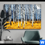 Spannbild Wald Mit Birkenbaeumen Querformat Produktvorschau mit dem Bild Wald mit Birkenbäumen im Format Querformat.