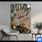 Spannbild Wald Strasse Von Oben Hochformat Produktvorschau mit dem Bild Wald & Straße von oben im Format Hochformat.