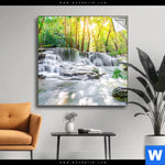 Spannbild Wald Wasserfall No 1 Quadrat Produktvorschau mit dem Bild Wald & Wasserfall No. 1 im Format Quadrat.