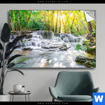 Spannbild Wald Wasserfall No 1 Querformat Produktvorschau mit dem Bild Wald & Wasserfall No. 1 im Format Querformat.