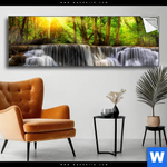 Spannbild Wald Wasserfall No 2 Panorama Produktvorschau mit dem Bild Wald & Wasserfall No. 2 im Format Panorama.