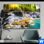 Spannbild Wald Wasserfall No 2 Querformat Produktvorschau mit dem Bild Wald & Wasserfall No. 2 im Format Querformat.