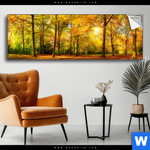 Spannbild Waldlandschaft Im Herbst Panorama Produktvorschau mit dem Bild Waldlandschaft im Herbst im Format Panorama.