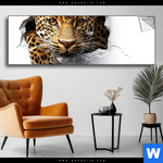 Spannbild Wanddurchbruch Leopard Panorama Produktvorschau mit dem Bild Wanddurchbruch - Leopard im Format Panorama.