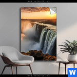 Spannbild Wasserfall Bei Abendsonne Hochformat Produktvorschau mit dem Bild Wasserfall bei Abendsonne im Format Hochformat.