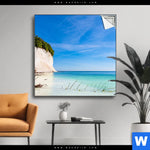 Spannbild Weisse Kreidefelswand Am Meer Quadrat Produktvorschau mit dem Bild Weiße Kreidefelswand am Meer im Format Quadrat.