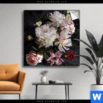 Spannbild Weisse Pfingstrosen Quadrat Produktvorschau mit dem Bild Weiße Pfingstrosen im Format Quadrat.