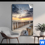 Spannbild Wellenbrecher Am Nordseestrand Hochformat Produktvorschau mit dem Bild Wellenbrecher am Nordseestrand im Format Hochformat.