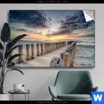 Spannbild Wellenbrecher Am Nordseestrand Querformat Produktvorschau mit dem Bild Wellenbrecher am Nordseestrand im Format Querformat.