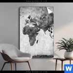 Spannbild Weltkarte Grautoene Hochformat Produktvorschau mit dem Bild Weltkarte Grautöne im Format Hochformat.